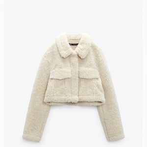 Zara Fleece Crop Overshirt